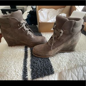 UGG Kriston waterproof wedge suede booties